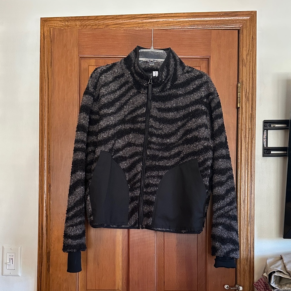 Varley Black and Gray Zebra Print Jacket